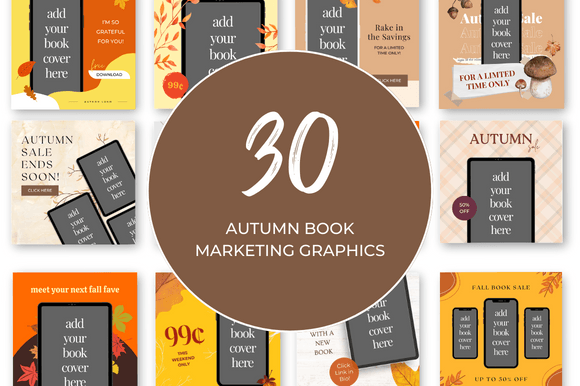 Download Autumn Book Marketing Canva Templates - Canva template Collection