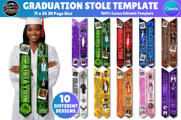 Download Graduation Stole Canva Editable Template - Canva Collection