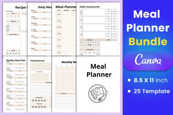 Download Editable Meal Planner Bundle Canva - Canva Collection