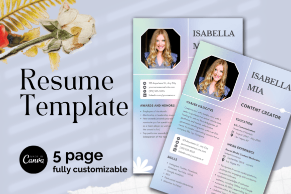 Download Gredient Purple Resume Canva Template - Canva template Collection