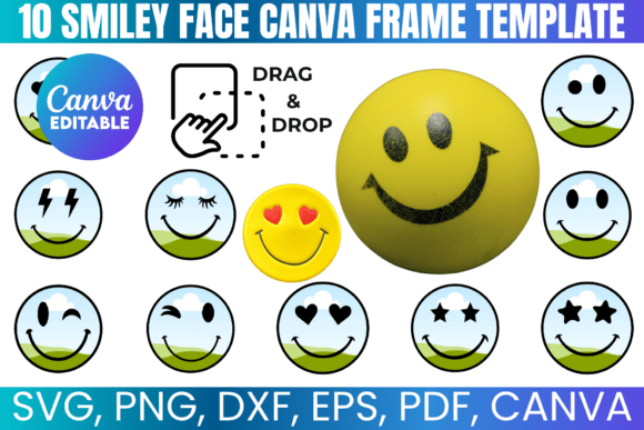 Download 10 Smiley Face Canva Frame Tempplate - Canva Collection