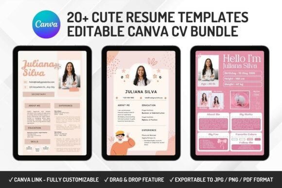 Download 20 Cute Resume Templates – Canva - Canva Collection