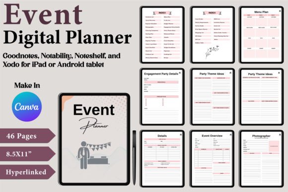 Download Digital Event Planner Canva Templates - Canva template Collection