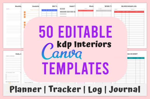 Download 50 Canva Editable KDP Interior Templates - Canva Collection
