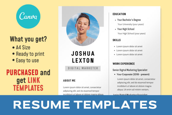 Download Simple Resume Templates | CANVA Template - Canva template Collection