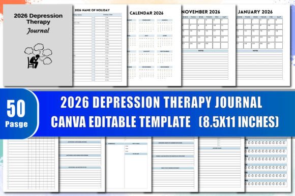 Download 2026 Depression Therapy Journal - Premium Bundle