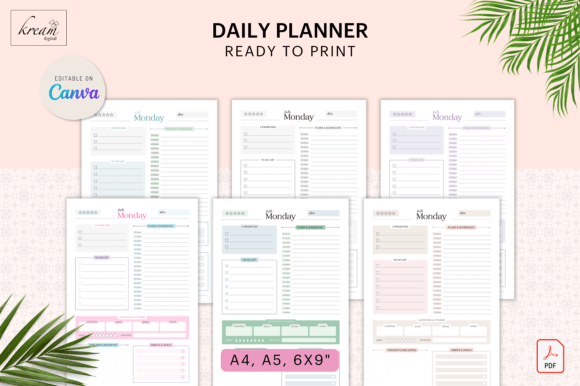 Download CANVA Template Daily Planner - Canva template Collection