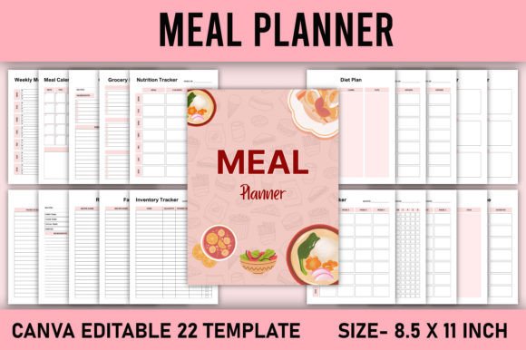 Download Editable Meal Planner Canva Template - Canva template Collection