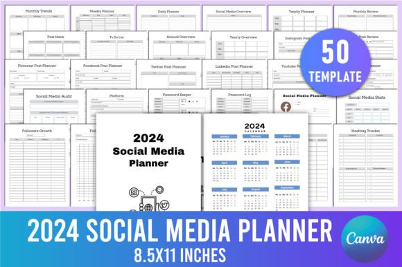 Download Editable 2024 Social Media Planner Canva - Canva Collection