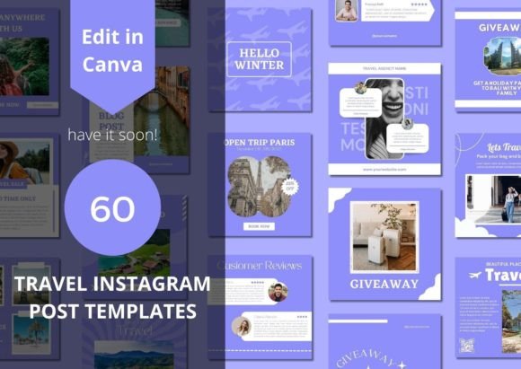 Download 60 Travel Social Media Canva Templates - Canva template Collection