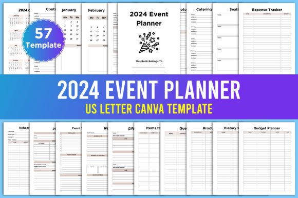 Download Editable 2024 Event Planner KDP Canva - Canva Collection