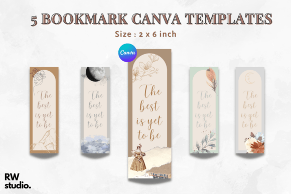 Download 5 Bookmark Canva Templates | Printable - Canva template Collection