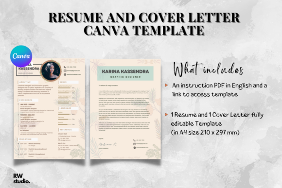 Download Resume and Cover Letter Canva Template - Canva template Collection