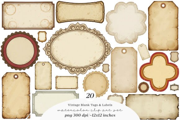 Download Vintage Blank Tags &amp; Labels, Printable - Blank Collection