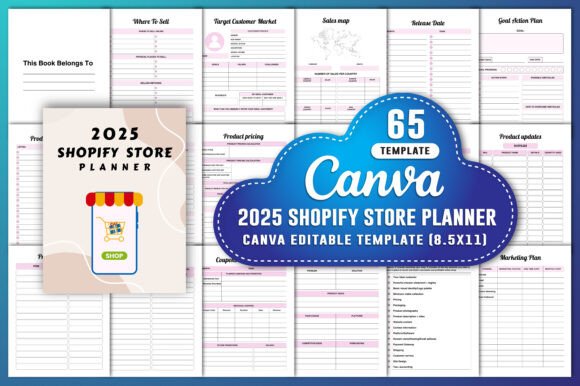 Download 2025 Shopify Store Planner Canva Kdp - Canva Collection
