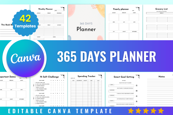 Download Editable 365 Days Planner Kdp Canva - Canva Collection