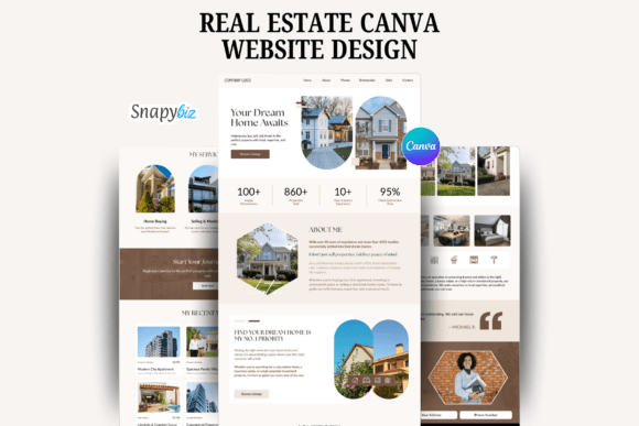 Download Real Estate Website Canva Templates - Canva template Collection