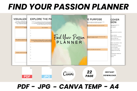 Download Find Your Passion Planner Canva Template - Canva template Collection