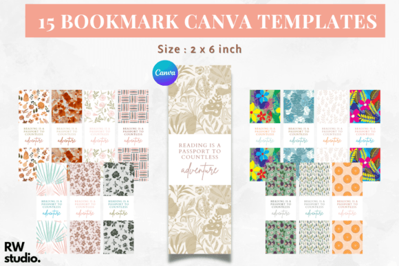 Download 15 Bookmark Canva Templates | Printable - Canva template Collection
