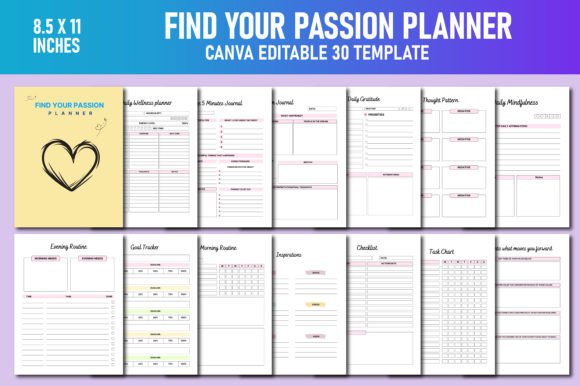 Download Find Your Passion Planner Canva KDP - Canva Collection