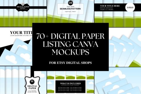 Download Etsy Digital Paper Mockup Canva Template - Canva template Collection