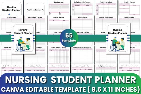 Download Nursing Student Planner Canva Templates - Canva template Collection