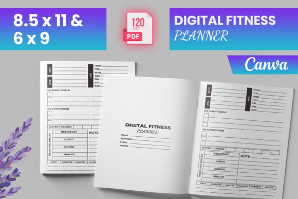 Download Digital Fitness Planner Canva (KDP) - Canva Collection