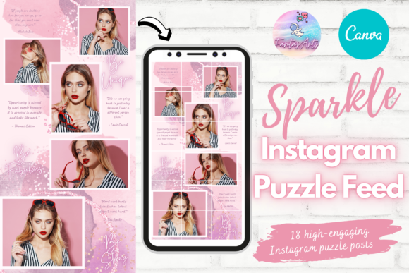 Download Sparkle Pink Canva Instagram Puzzle Feed - Canva Collection