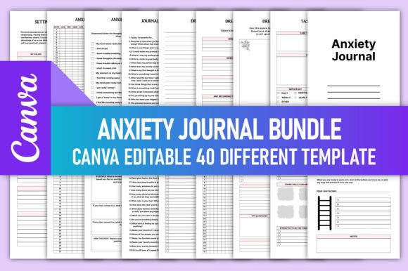 Download Editable Anxiety Journal Bundle Canva - Canva Collection