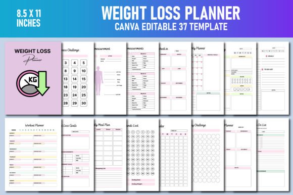 Download Weight Loss Planner Canva KDP - Canva Collection