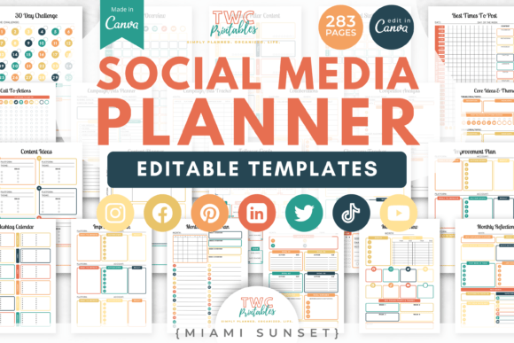 Download Social Media Planner Canva Templates - Canva template Collection