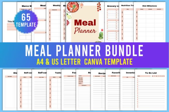 Download Meal Planner Bundile Canva Templates - Canva template Collection