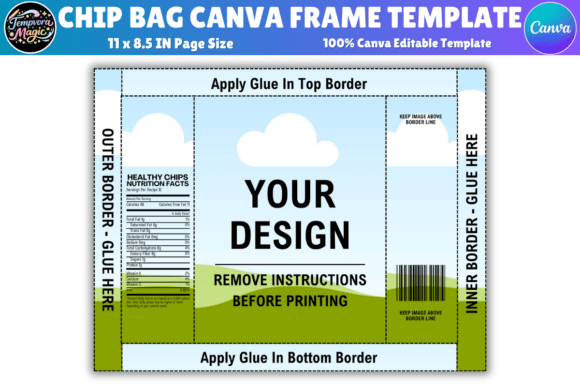 Download Chip Bag Canva Frame Editable Template - Canva Collection