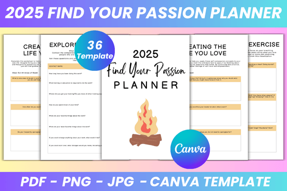 Download 2025 Find Your Passion Planner Canva Kdp - Canva Collection