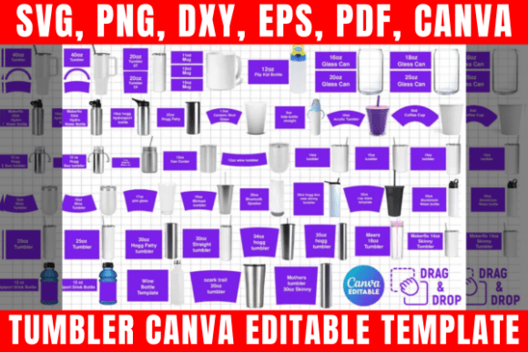 Download Tumbler Canva Editable Template Bundle - Canva Collection