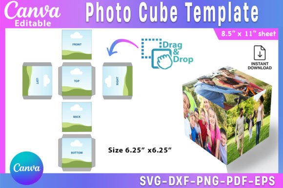Download Photo Cube Canva Template Photo Cube Box - Canva template Collection