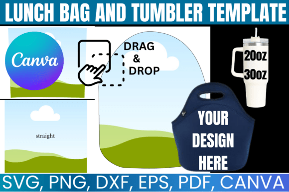 Download Lunch Bag and 20oz, 30oz Canva Template - Canva template Collection