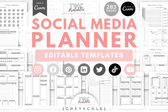 Download Social Media Planner Canva Templates 4 - Canva template Collection