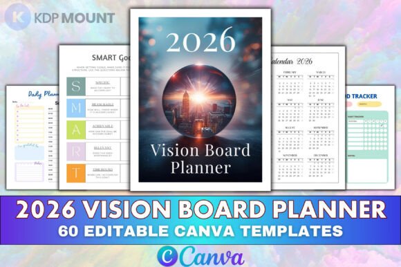 Download 2026 Vision Board Planner Canva Editable - Canva Collection