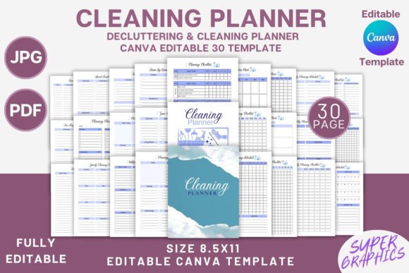 Download Cleaning and Decluttering Planner -Canva - Canva Collection