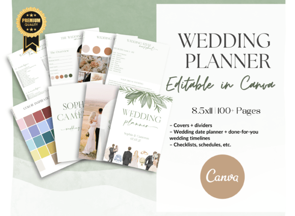 Download Wedding Planner Canva Templates Sage - Canva template Collection