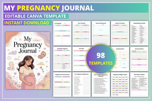 Download My Pregnancy Journal Canva Template - Canva template Collection