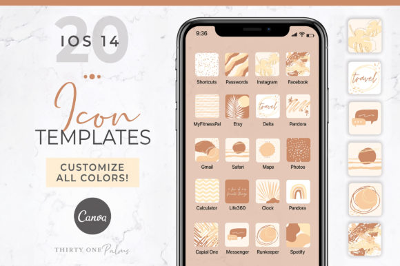 Download IOS 14 Icon Canva Templates | Desert - Canva template Collection