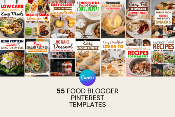 Download Food Blogger Pinterest Canva Template - Canva template Collection