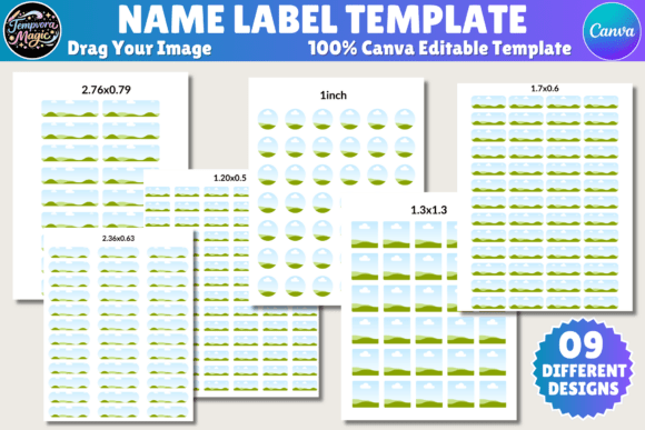 Download Name Labels Canva Editable Template - Canva Collection