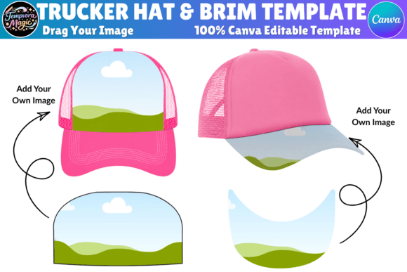 Download Trucker Hat Brim Canva Editable Template - Canva Collection