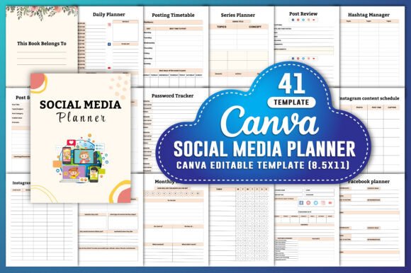 Download Social Media Planner Canva Kdp Interiors - Canva Collection