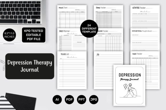 Download Editable KDP Depression Therapy Journal - Depression therapy journal Collection