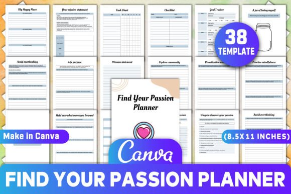Download Find Your Passion Planner Canva Template - Canva template Collection