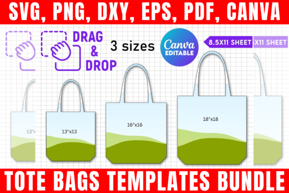 Download Tote Bags Canva Templates Bundle - Canva template Collection